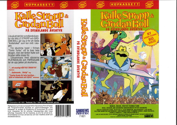 Tecknat Barn Svenska:Kalle Stropp och Grodan Boll på svindlande äventyr (1991) DVDRIPPEN (Svenska) Datordisketten (HD)